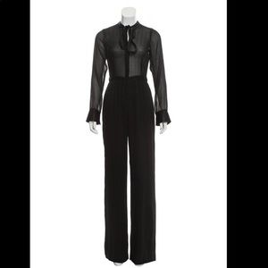 Black silk beaded Alexis Jumpsuit